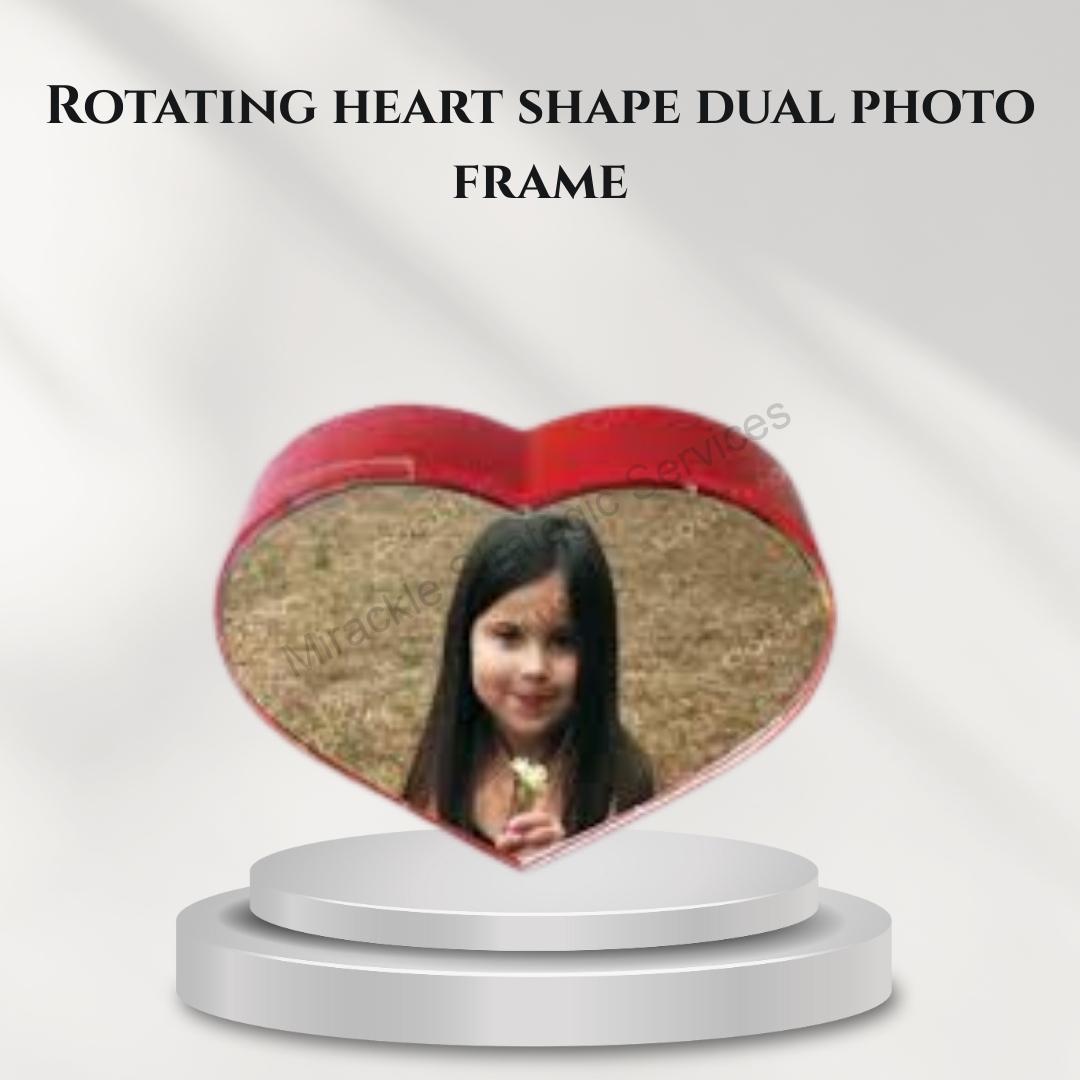 Rotating heart shape dual photo frame - D22