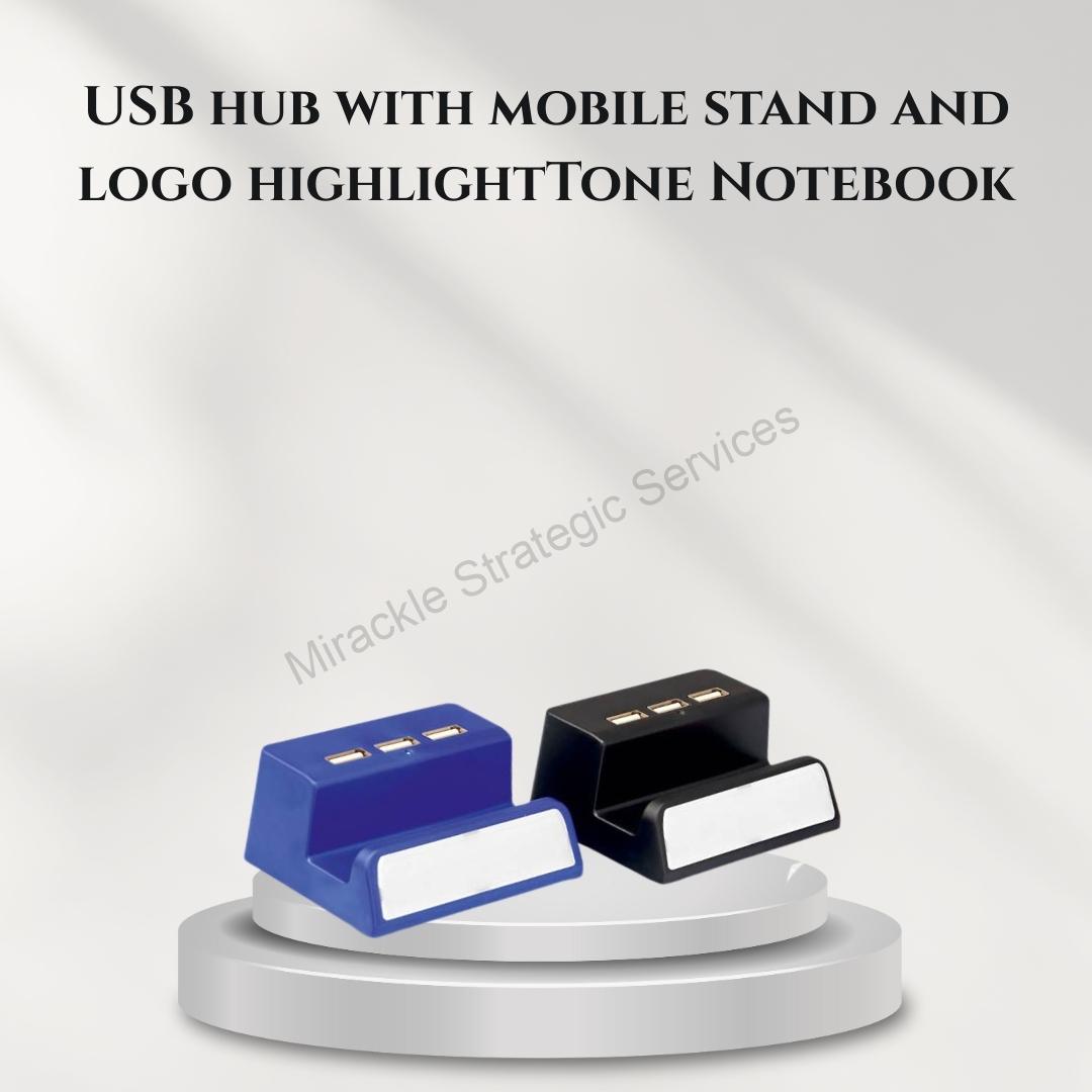 USB hub with mobile stand and logo highlight - C85