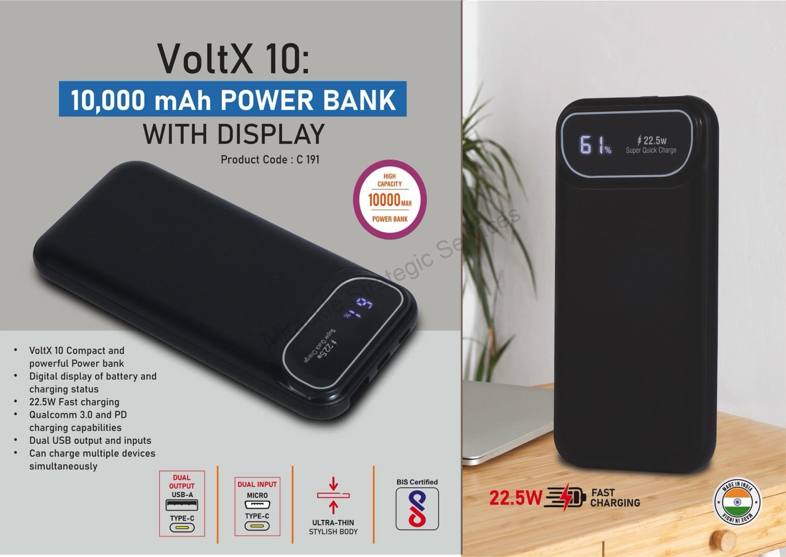 VoltX 10: 10,000 mAh Power bank with Display - C191 - Image 2