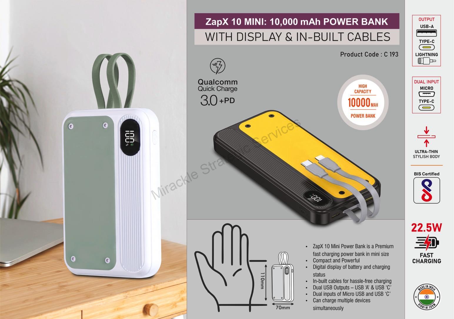 ZapX 10 Mini: 10,000 mAh Power bank - C193 - Image 2