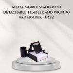 Metal mobile stand with Detachable Tumbler and Writing pad holder - E322