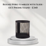 Round Wiro tumbler with Slide-out Phone Stand - E340