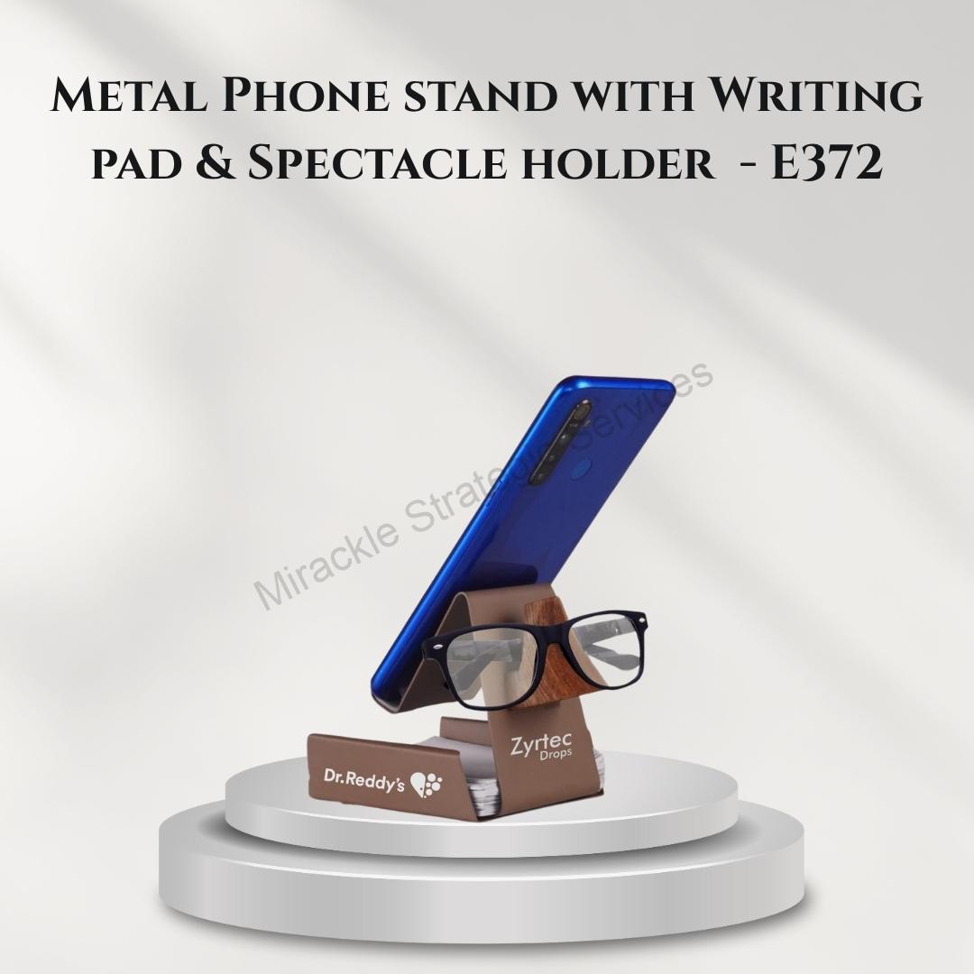 Metal Phone stand with Writing pad & Spectacle holder - E372