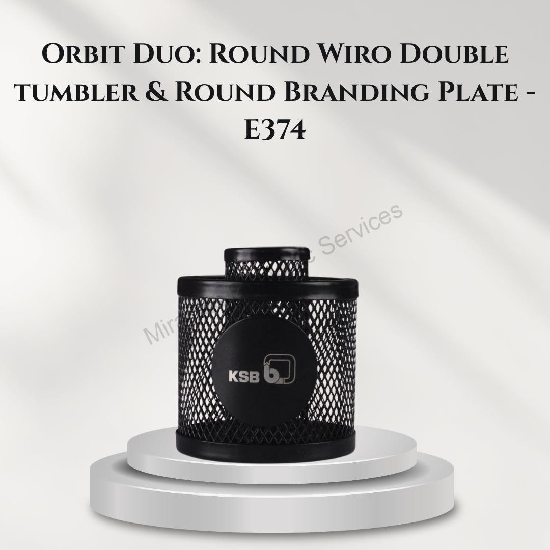 Orbit Duo: Round Wiro Double tumbler & Round Branding Plate - E374