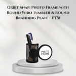 Orbit Snap: Photo Frame with Round Wiro tumbler & Round Branding Plate - E378