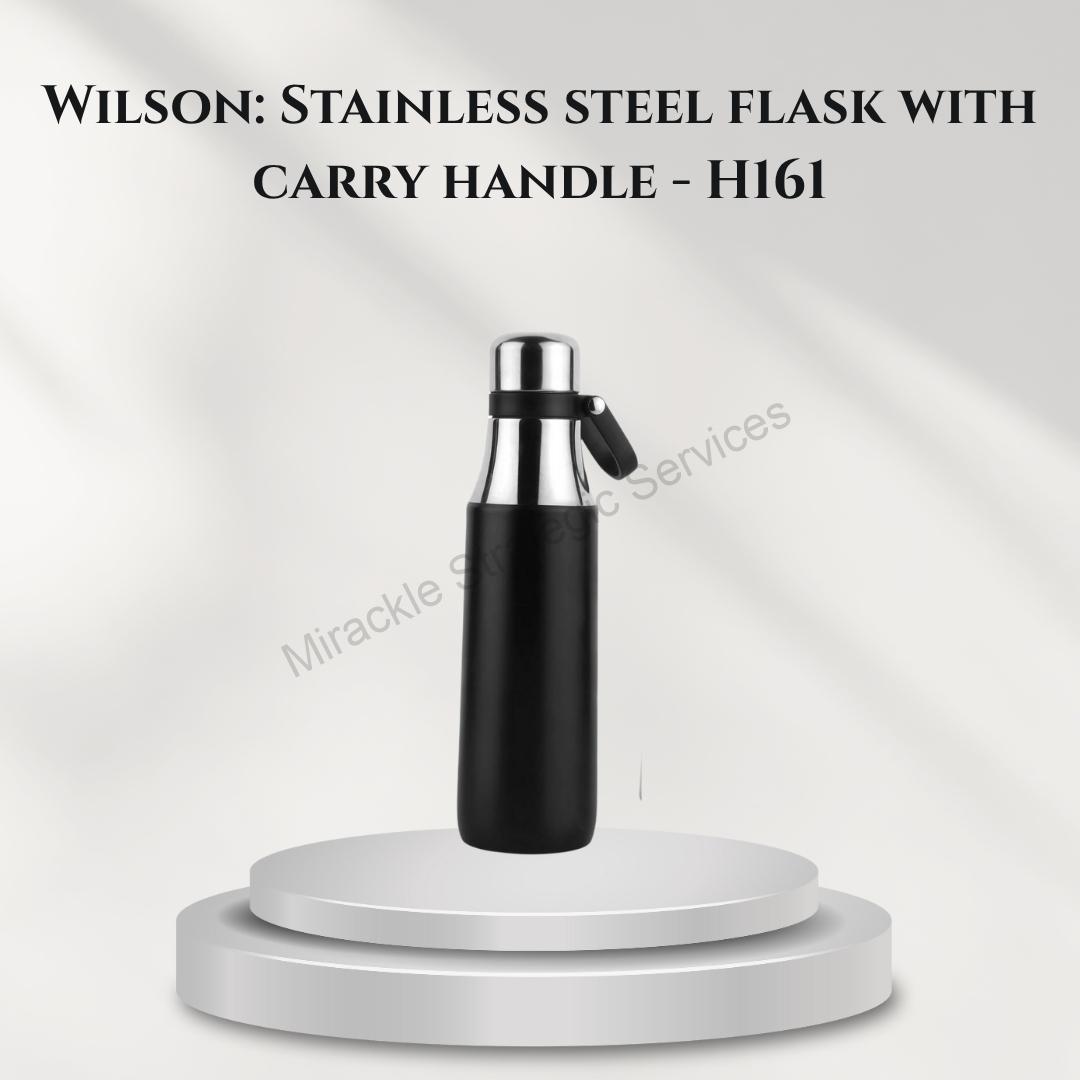 Wilson: Stainless steel flask with carry handle - H161