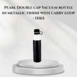 Pearl Double cap Vacuum bottle in metallic finish with carry loop - H165