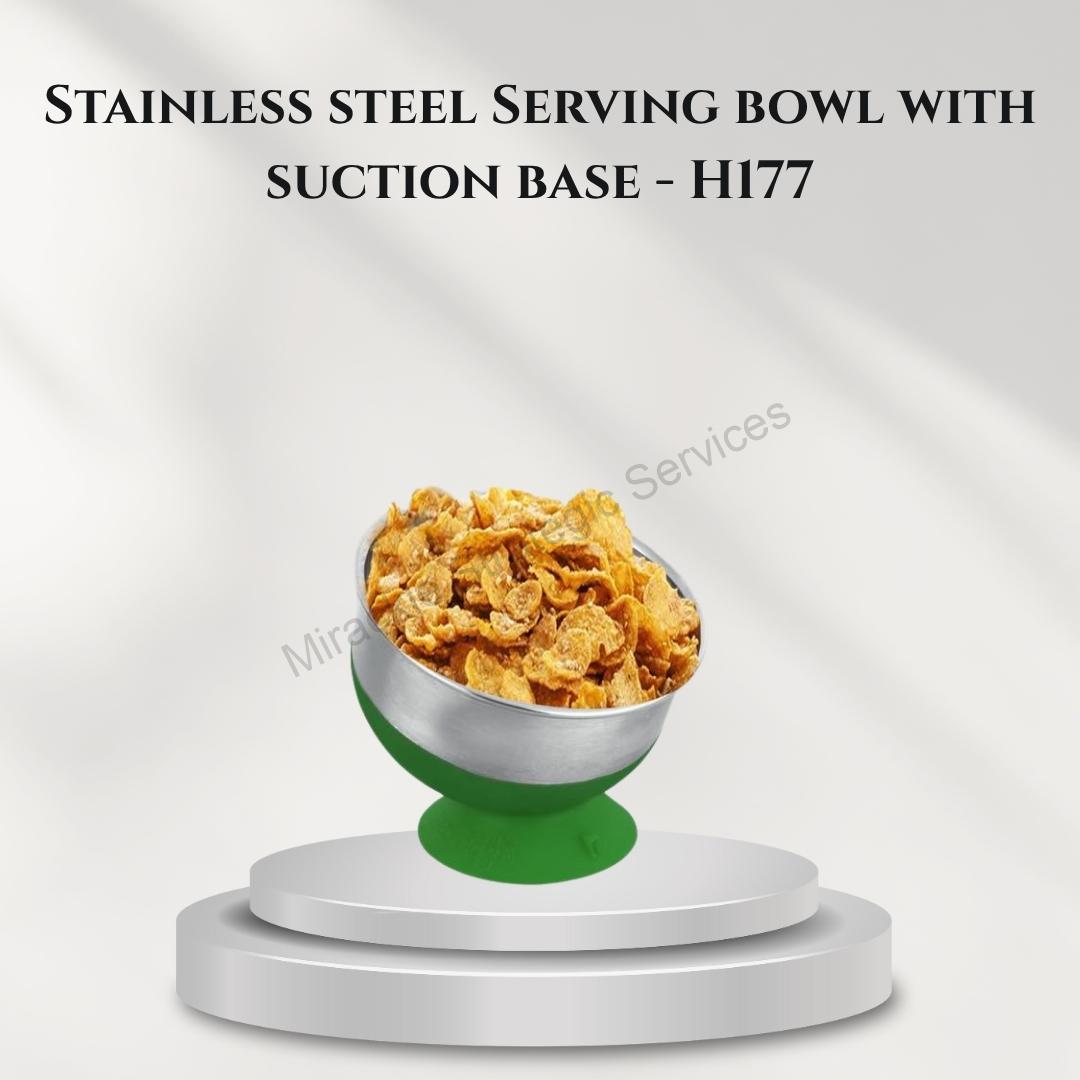 Stainless steel Serving bowl with suction base - H177