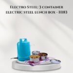 Electro Steel: 3 container electric steel lunch box - H183
