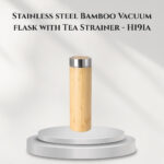 Stainless steel Bamboo Vacuum flask with Tea Strainer - H191a