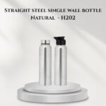 Straight steel single wall bottle Natural  - H202