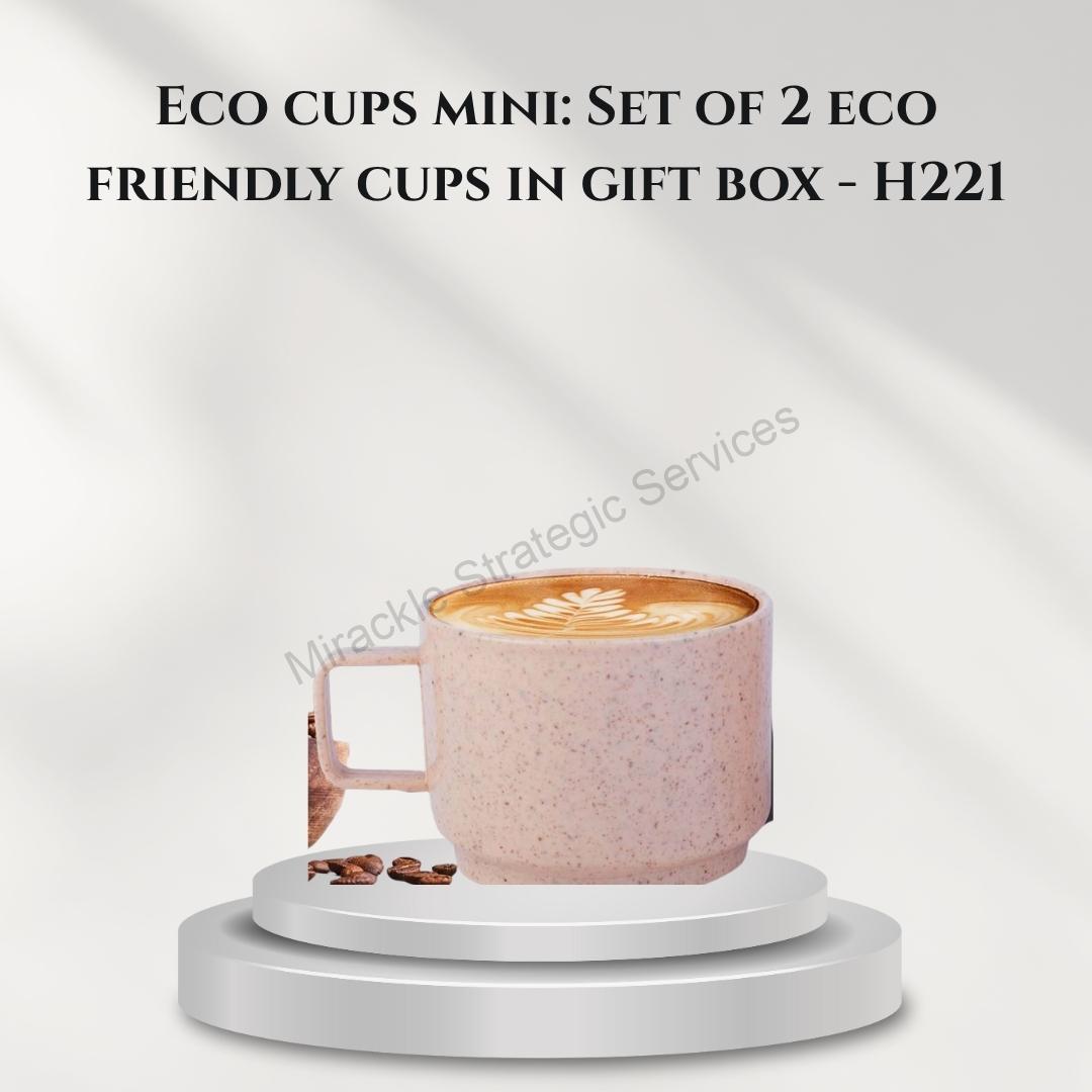Eco cups mini: Set of 2 eco friendly cups in gift box - H221