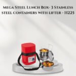 Mega Steel Lunch Box- 3 Stainless steel containers with lifter - H225