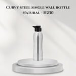 Curvy steel single wall bottle Natural - H230