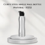 Curvy steel single wall bottle Natural - H232