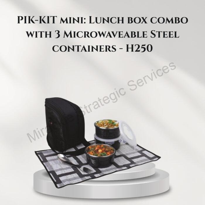 PIK-KIT mini: Lunch box combo with 3 Microwaveable Steel containers ...
