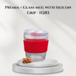 Premia+ Glass mug with Silicon Grip - H283