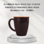 EcoBrew Mug with Lid : Coffee Fiber Eco Friendly Mug with Bamboo Lid - H288a