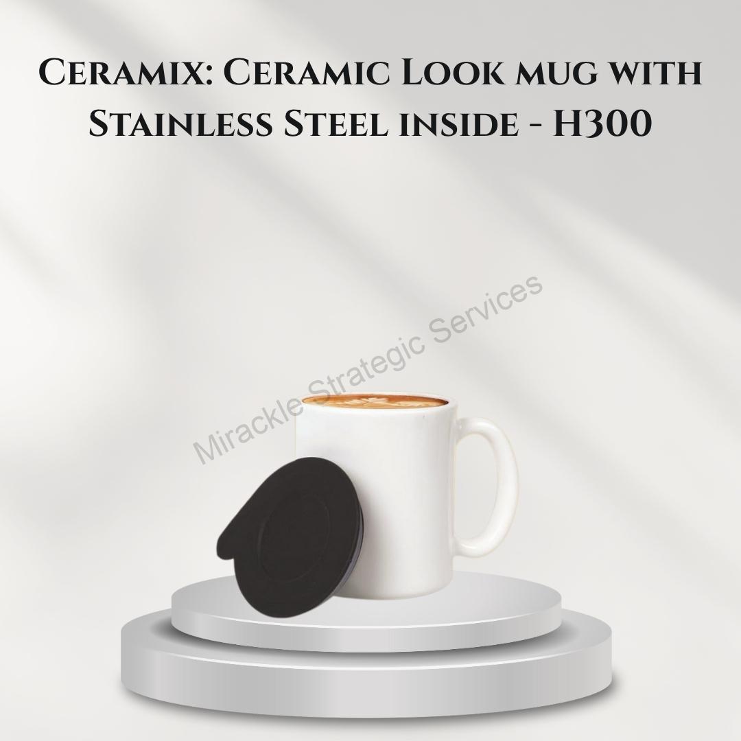 Ceramix: Ceramic Look mug with Stainless Steel inside - H300