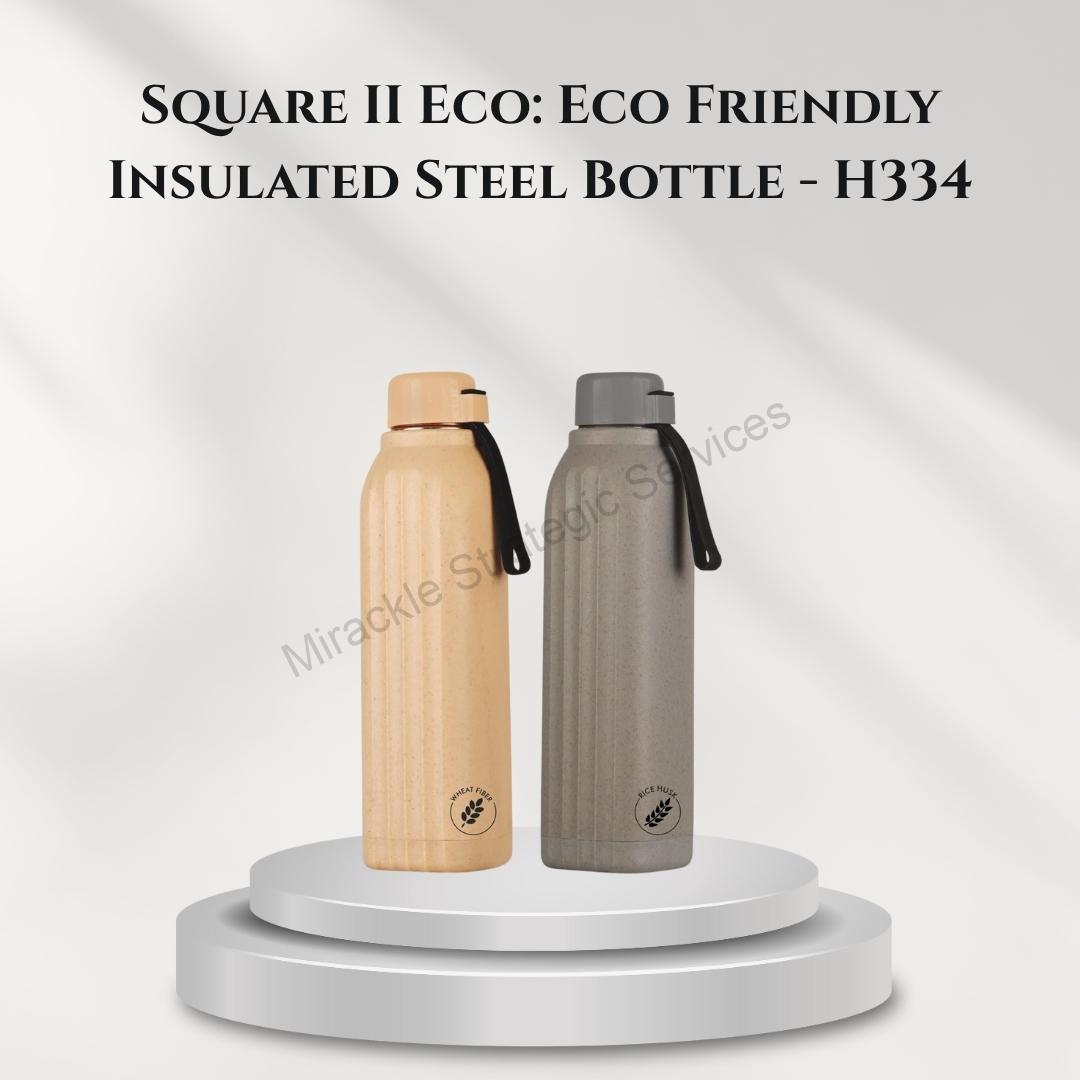 Square II Eco: Eco Friendly Insulated Steel Bottle - H334