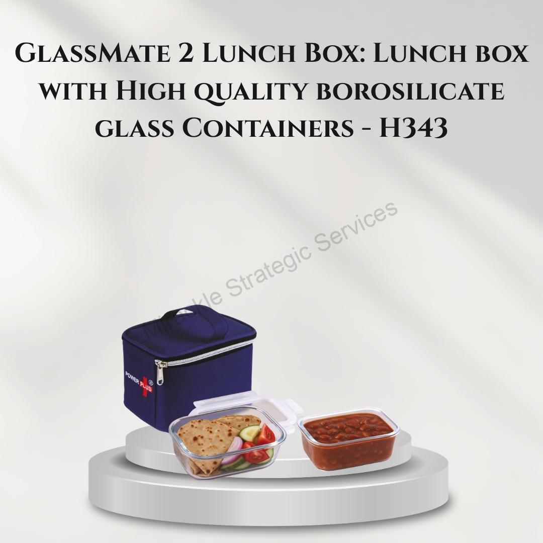 GlassMate 2 Lunch Box: Lunch box with High quality borosilicate glass Containers - H343