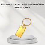 Rectangle metal keychain in Gold finish - J116a