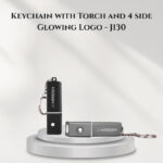 Keychain with Torch and 4 side Glowing Logo - J130