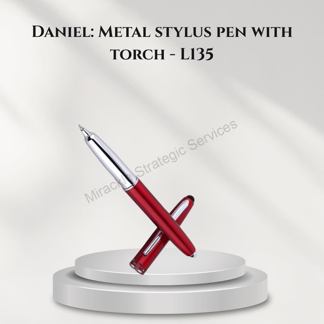 Daniel: Metal stylus pen with torch - L135