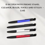 6 in 1 pen with phone stand, cleaner, ruler, tools and stylus  - L145
