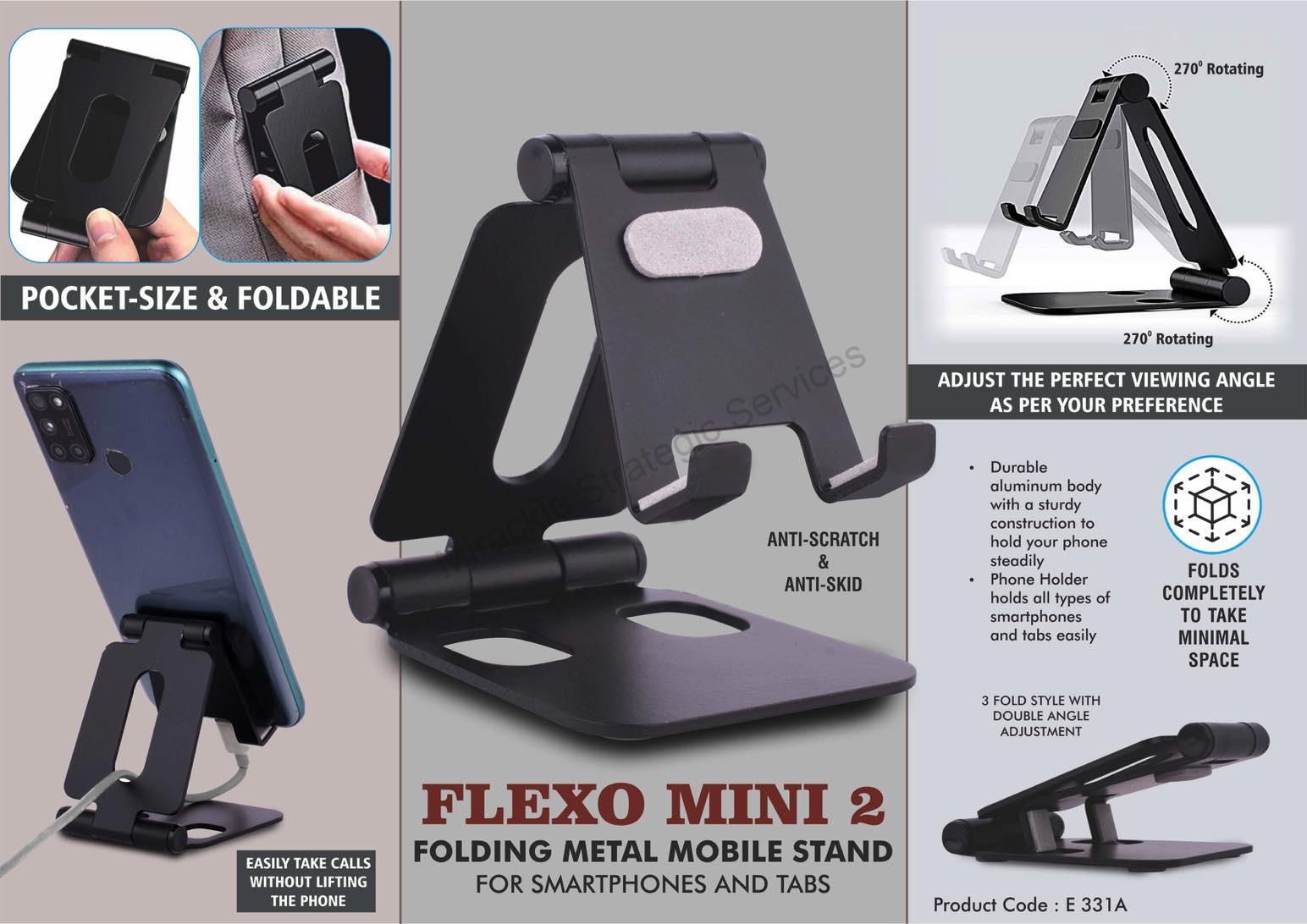 Flexo Mini 2: Folding Metal Mobile Stand for Smartphones and Tabs - E331a - Image 2