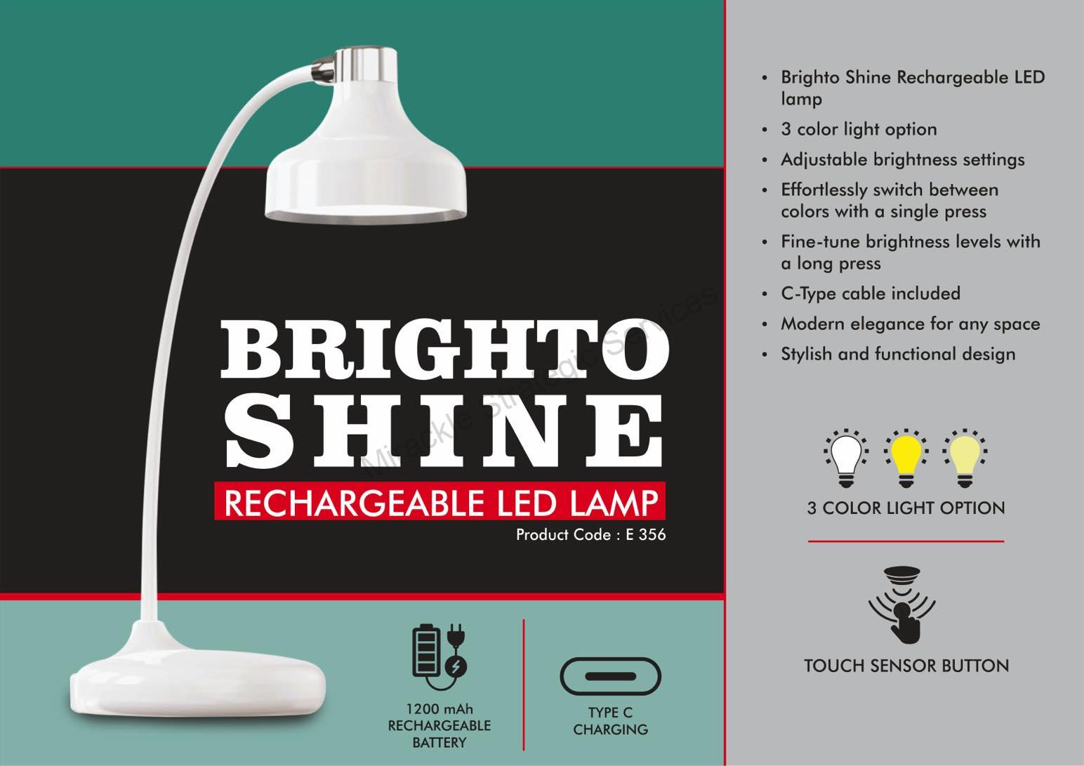 Brighto Shine : Rechargeable LED lamp - E356 - Image 2