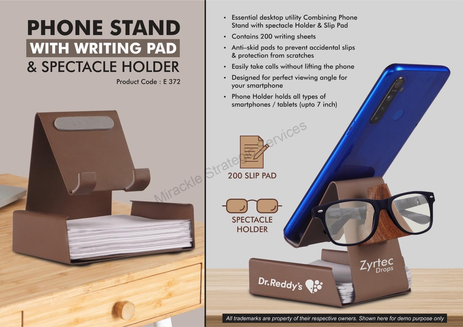 Metal Phone stand with Writing pad & Spectacle holder - E372 - Image 2