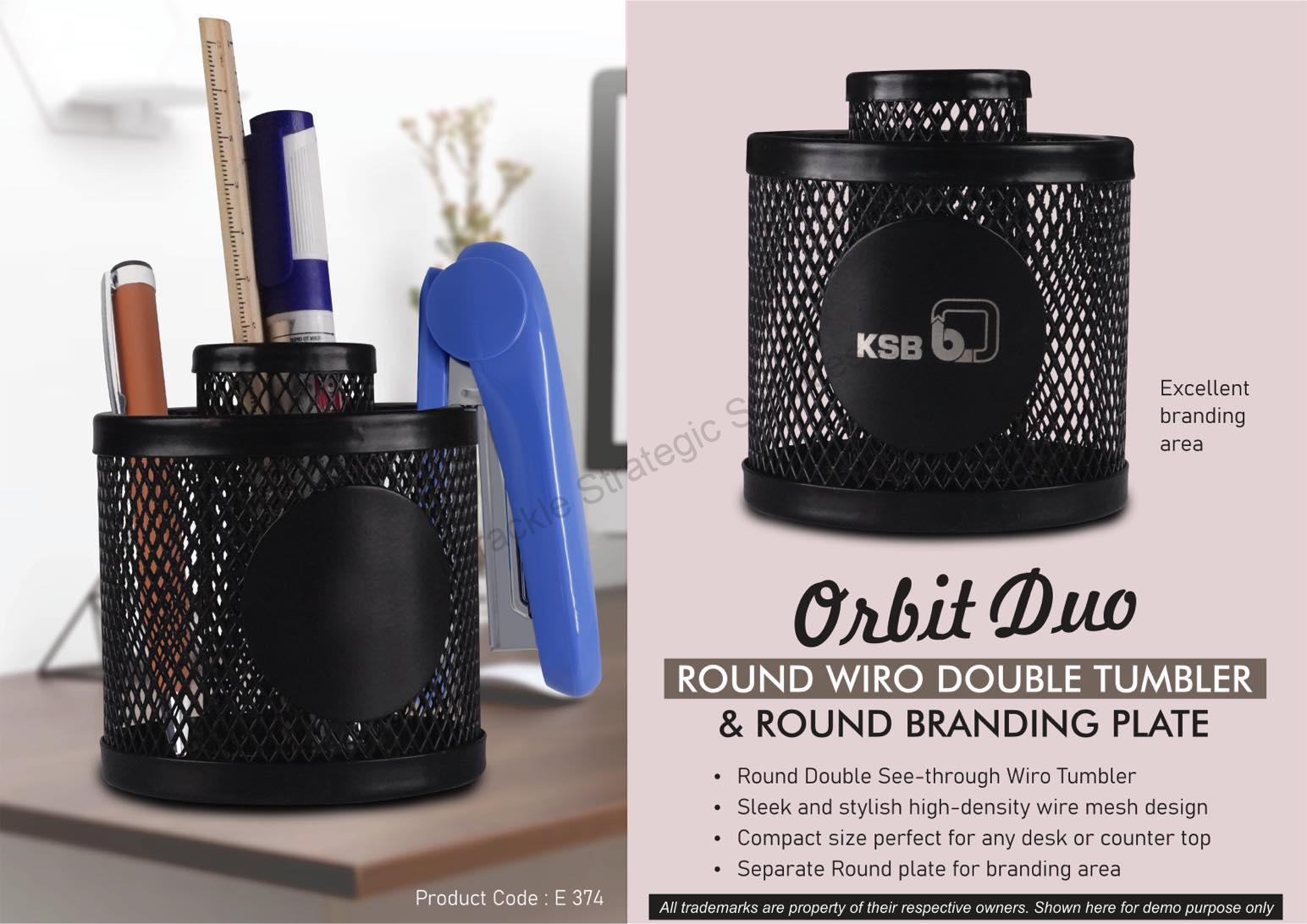 Orbit Duo: Round Wiro Double tumbler & Round Branding Plate - E374 - Image 2