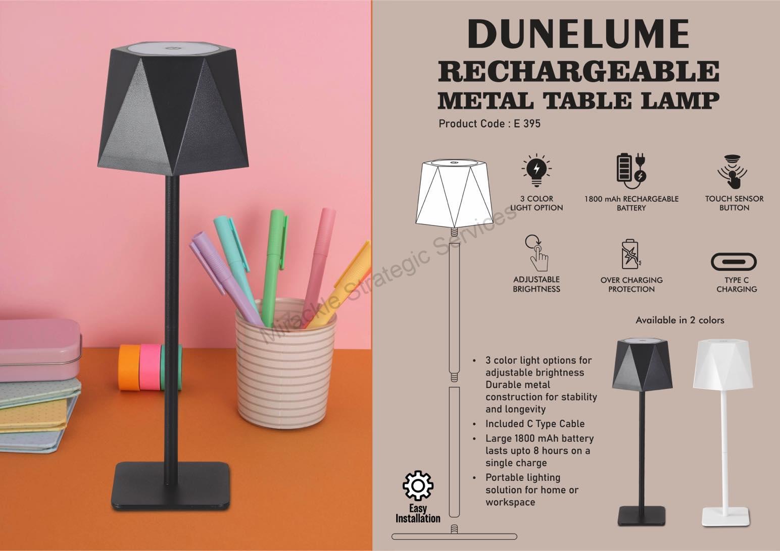 DuneLume: Rechargeable Metal Table Lamp - E395 - Image 2