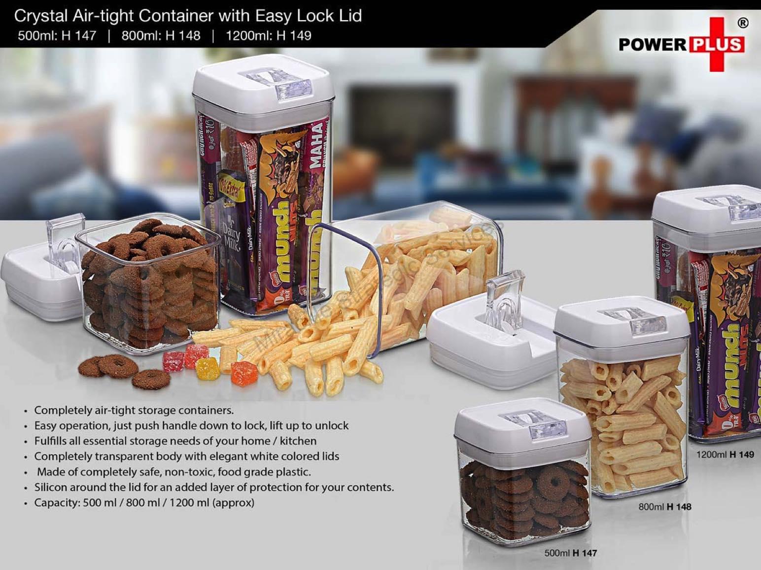 Crystal Airtight Container with Easy Lock Lid - H148 - Image 2