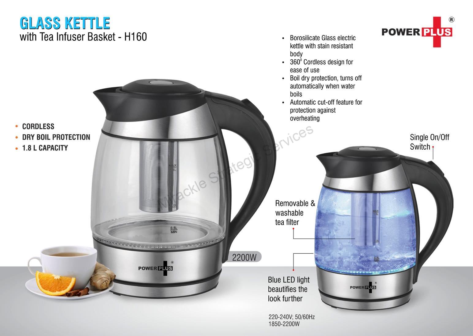 Glass Kettle with Tea infuser basket - H160 - Image 2