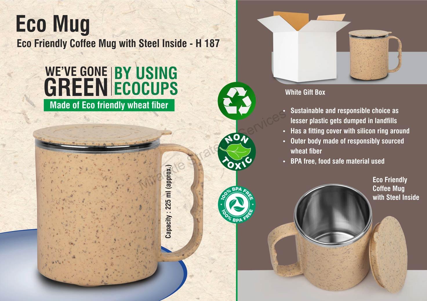 EcoMug: Eco Friendly Coffee mug with steel inside - H187 - Image 2