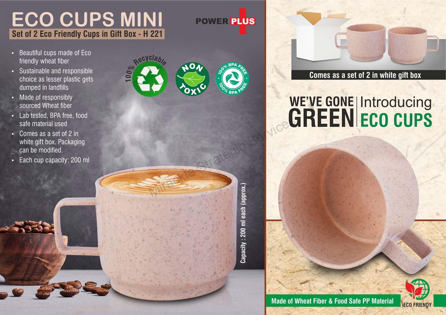 Eco cups mini: Set of 2 eco friendly cups in gift box - H221 - Image 2
