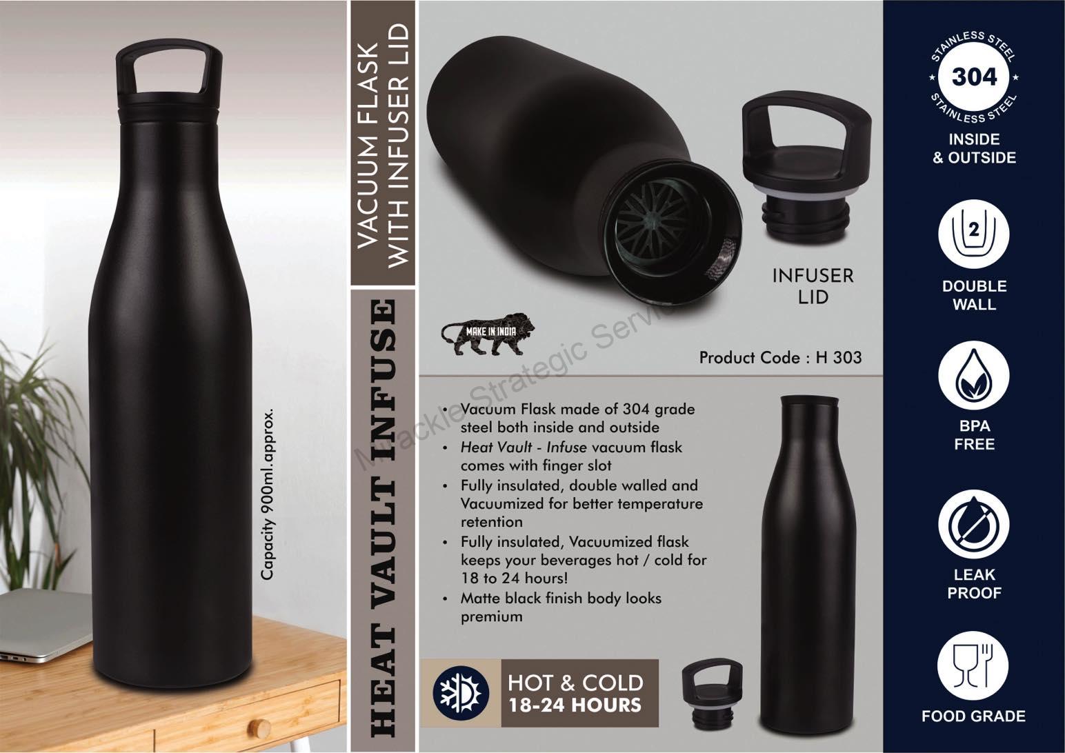 HeatVault Infuse: 900 ml vacuum flask with infuser lid - H303 - Image 2