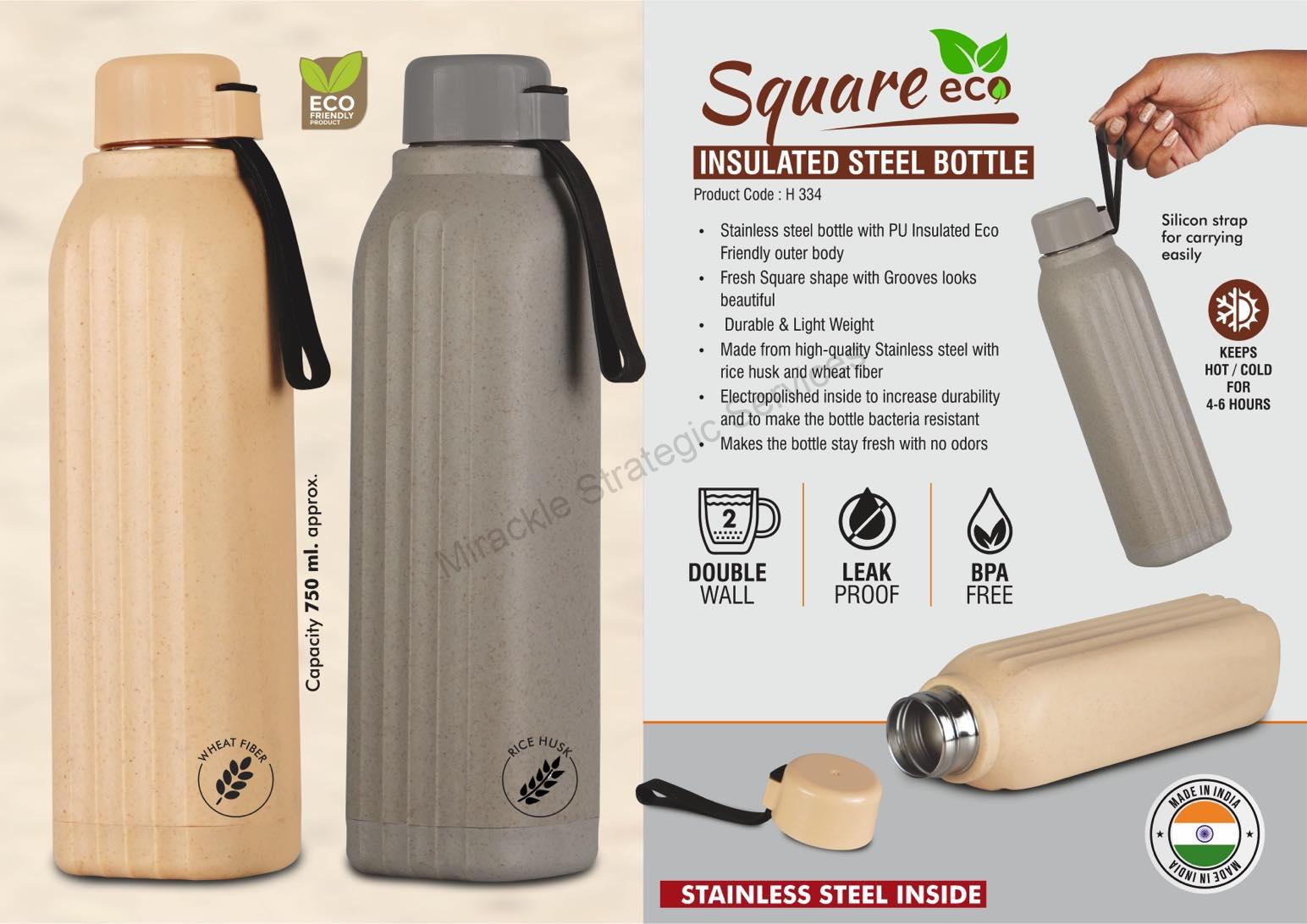 Square II Eco: Eco Friendly Insulated Steel Bottle - H334 - Image 2