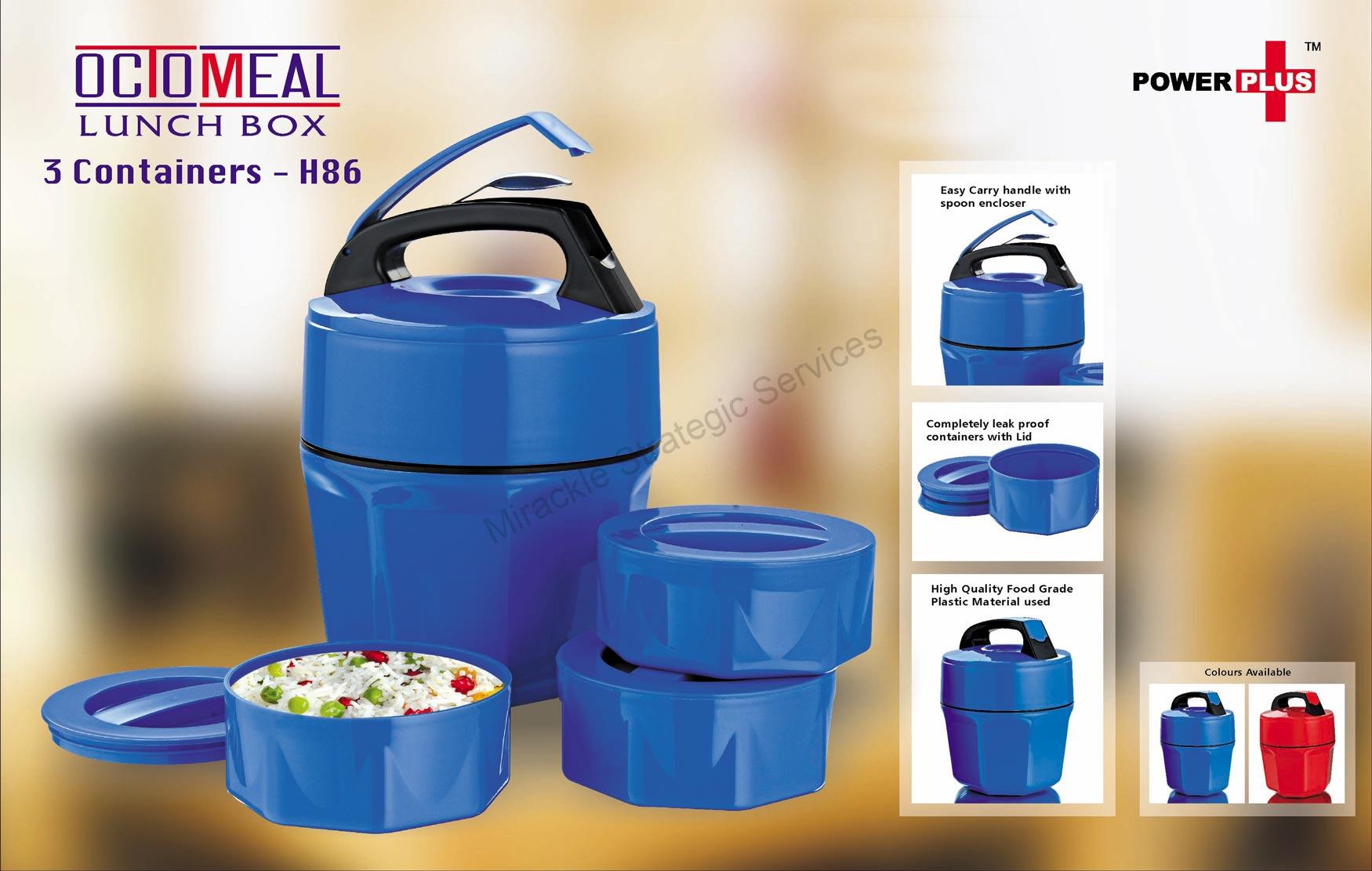 Octomeal Lunch box | 3 containers (Plastic) - H86 - Image 2