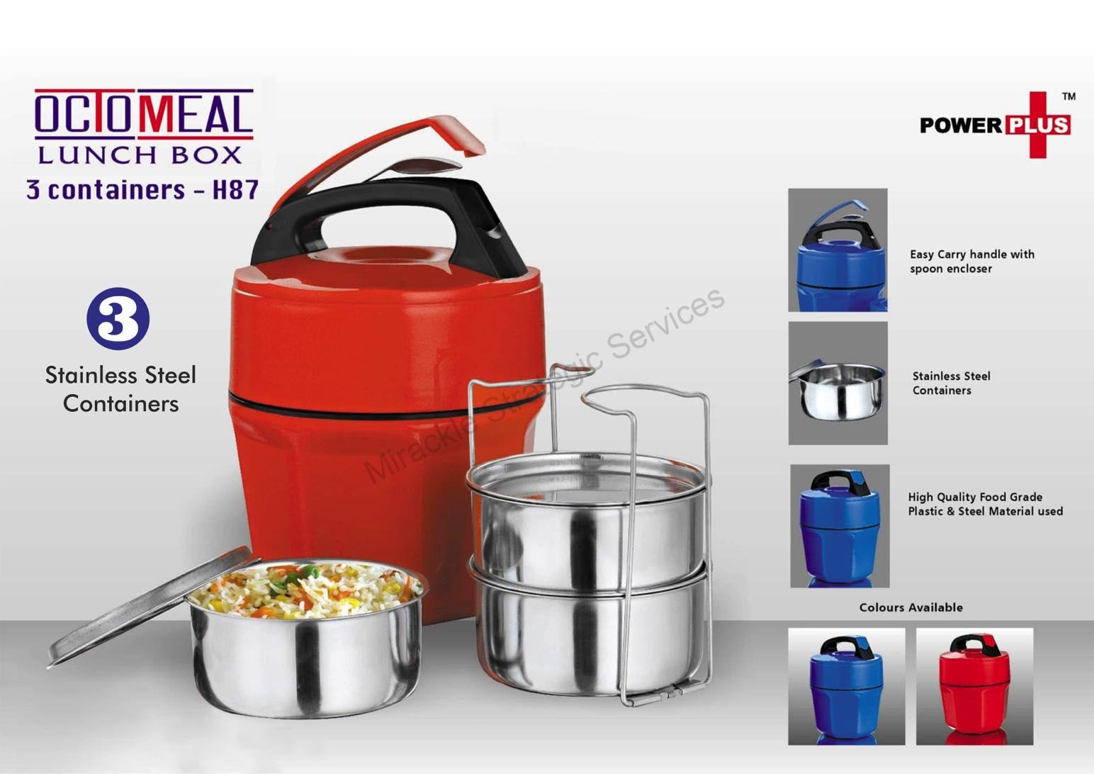 Octomeal Lunch box | 3 containers (Steel) - H87 - Image 2