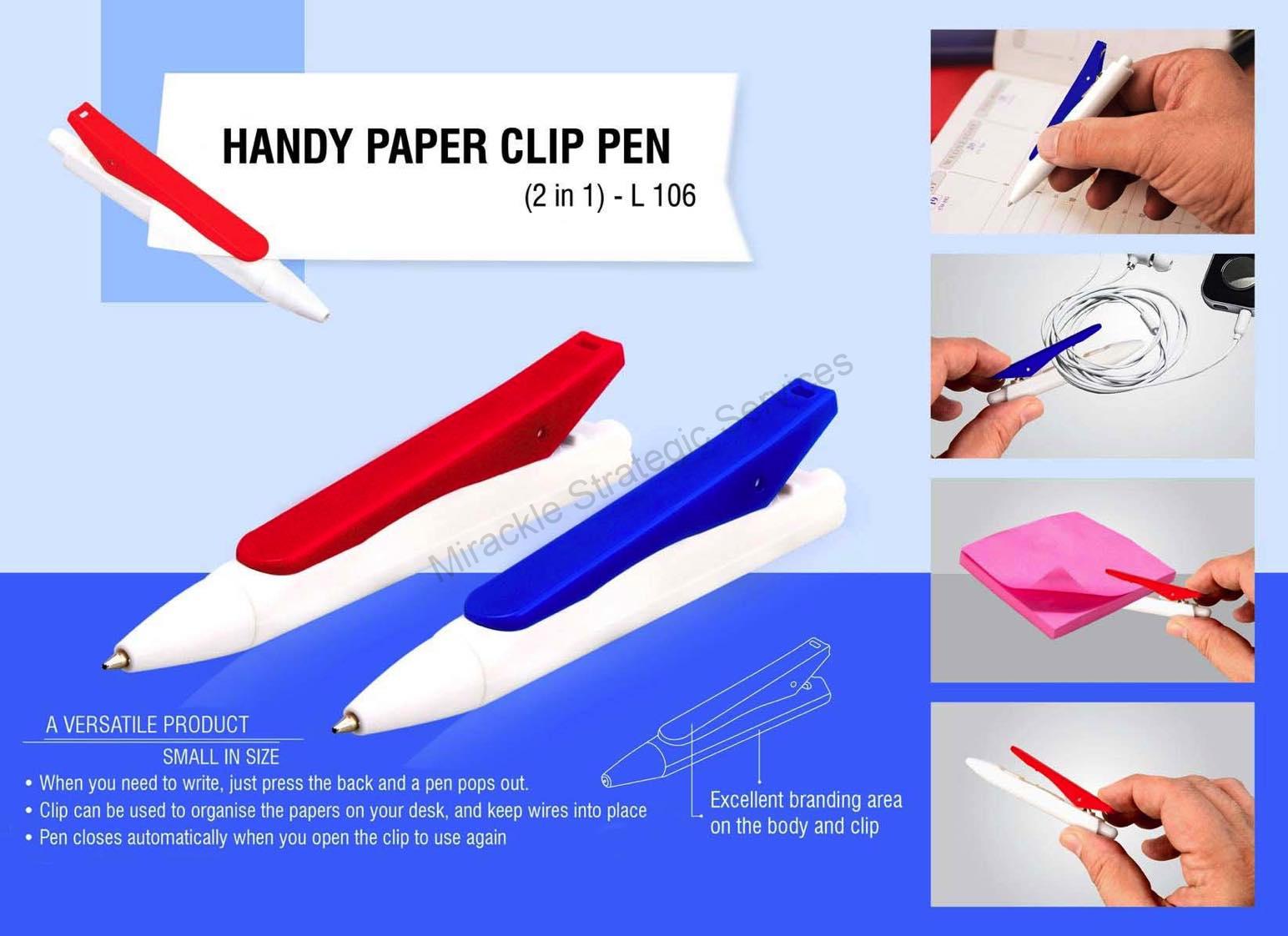 Handy Paper clip pen (2 in 1) - L106 - Image 2