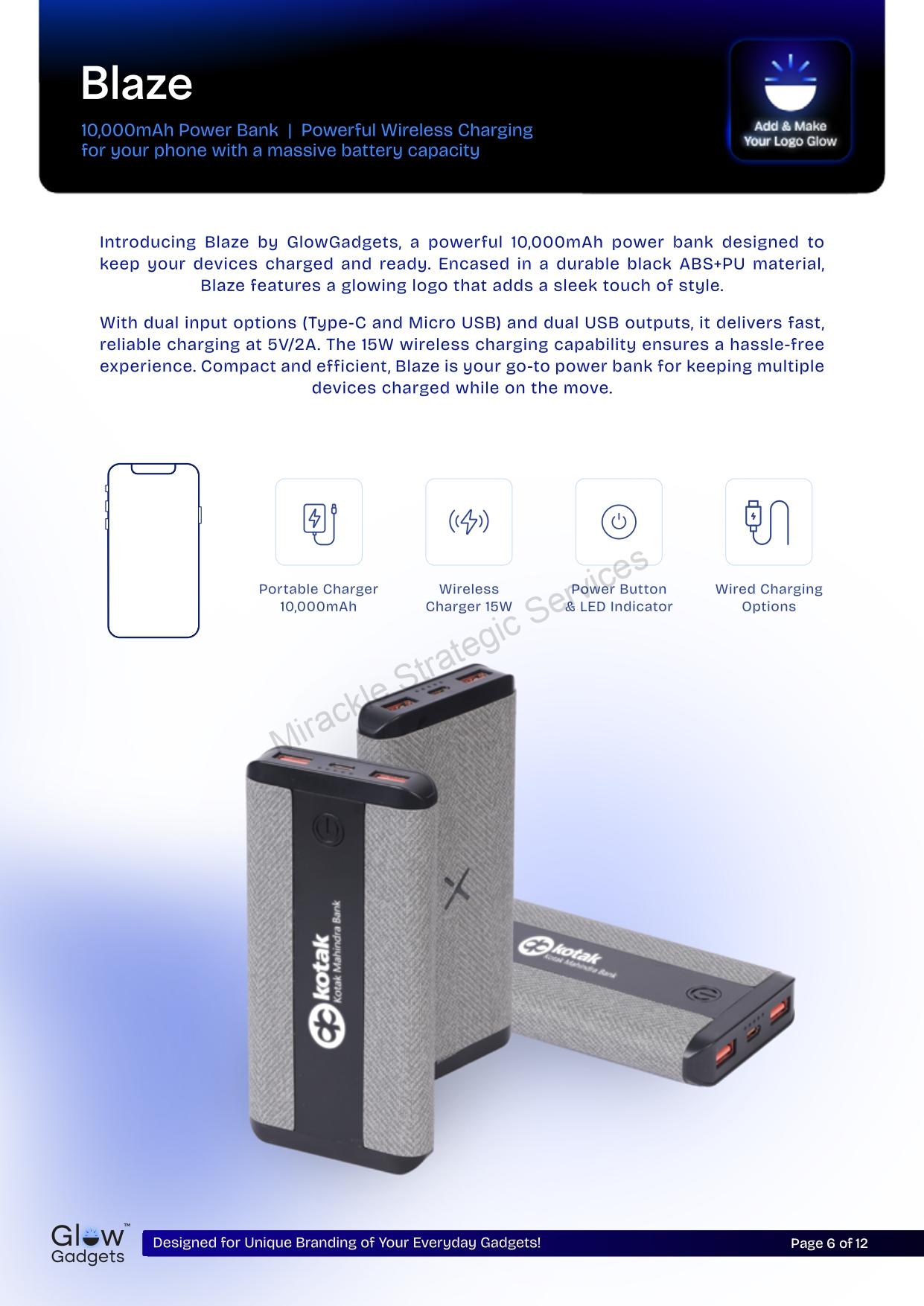 Glow Gadgets Blaze 10000 mAh Powerbank - Image 2