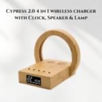 Wangari Cypress 2.0 - 4 in 1 wireless charger with Clock, Speaker & Lamp