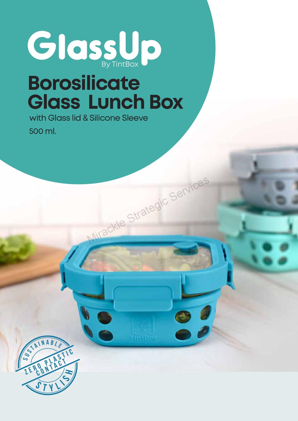 Tintbox Borosilicate Glass Food Container With Silicone Sleeve, 300ml - Image 4