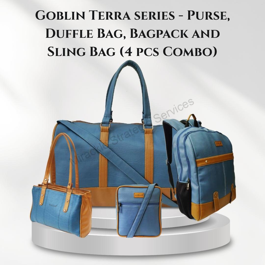 Goblin Terra series - Purse, Duffle Bag, Bagpack and Sling Bag (4 pcs Combo)