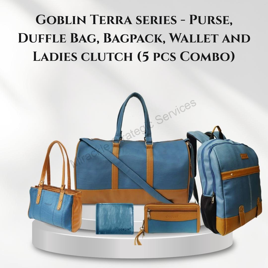 Goblin Terra series - Purse, Duffle Bag, Bagpack, Wallet and Ladies clutch (5 pcs Combo)