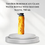 TintBox Borosilicate Glass Water Bottle with Silicone Sleeve, 750 ml