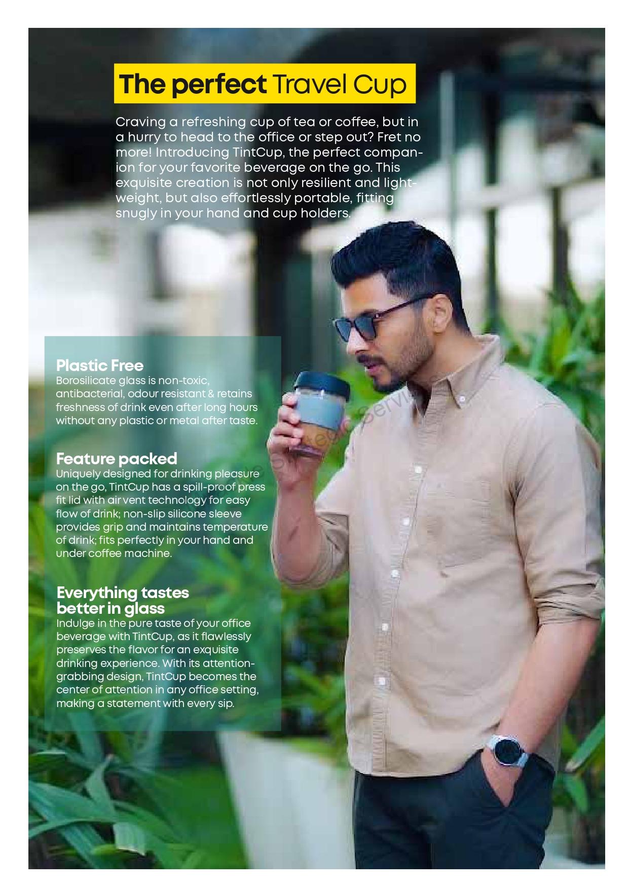 Tintcup, Borosilicate Glass Brew Cup With Silicone Grip & Lid, 350 ml - Image 3